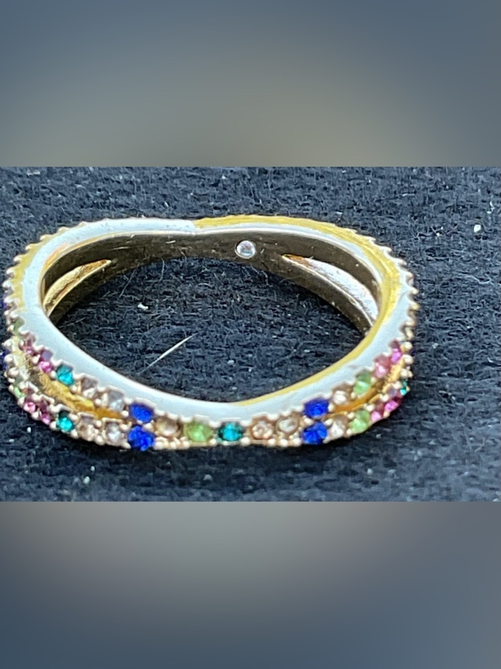 BaubleBar Maria Lola Style Rainbow Pavé Crystal Wrap Ring Gold Luxe Elegant Rare - Picture 9 of 9
